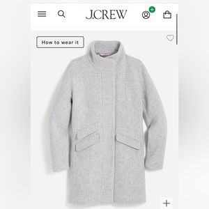 J Crew Cocoon Italian Wool Coat in Grey Gray